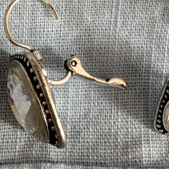 Cubic Zirconia Drop Earrings, Vintage - Picture 7 of 8